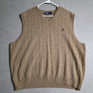 Polo Ralph Lauren Mens 100% Lambs Wool Vest Size XL